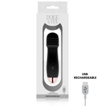 DOLCE VITA - VIBRATORE RICARICABILE TRE NERO A 7 VELOCITÀ - immagine 3