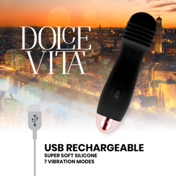 DOLCE VITA - VIBRATORE RICARICABILE TRE NERO A 7 VELOCITÀ - immagine 4