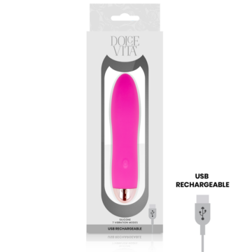 DOLCE VITA - VIBRATORE RICARICABILE QUATTRO ROSA 7 VELOCITÀ - immagine 3