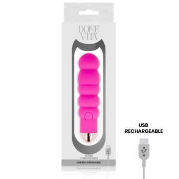 DOLCE VITA - VIBRATORE RICARICABILE SEI ROSA 7 VELOCITÀ - immagine 3