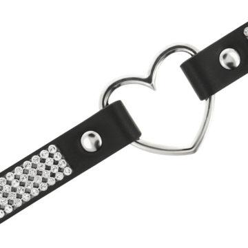COQUETTE CHIC DESIRE CHOKER ARTIGIANALE IN PELLE VEGAN - CUORE - immagine 3