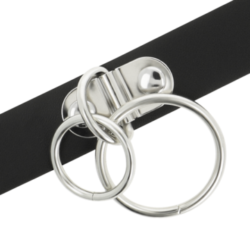 COQUETTE CHIC DESIRE CHOKER ARTIGIANALE IN PELLE VEGAN - DOPPIO ANELLO - immagine 3