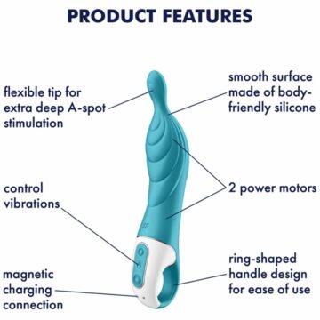 SATISFYER - VIBRATORE AMAZING 2 ASPOT TURCHESE - immagine 4