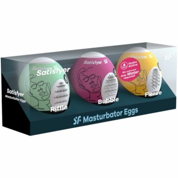 SATISFYER - 3 UOVA MASTURBATORI RIFFLE, BUBBLE E FIERCE - immagine 2