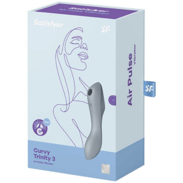 SATISFYER - VIBRATORE CURVY TRINITY 3 AIR PULSE GRIGIO - immagine 3