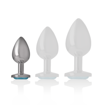 INTENSE - PLUG ANALE IN METALLO ALLUMINIO CUORE BLU TAGLIA S - immagine 5