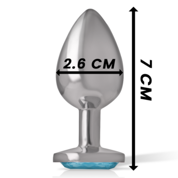 INTENSE - PLUG ANALE IN METALLO ALLUMINIO CUORE BLU TAGLIA S - immagine 4
