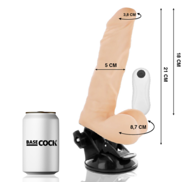BASECOCK - VIBRATORE ARTICOLABILE TELECOMANDO NATURALE 21 CM - immagine 2