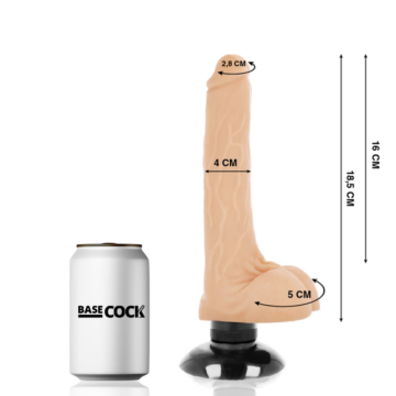 BASECOCK - VIBRATORE REALISTICO 2-1 NATURALE 18,5 CM - immagine 2