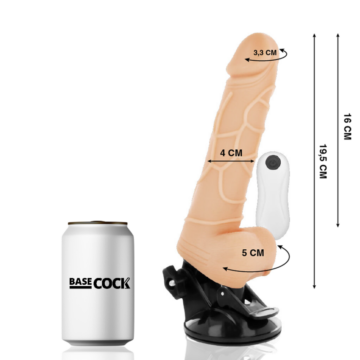 BASECOCK - VIBRATORE REALISTICO TELECOMANDO NATURALE CON TESTICOLI 19,5CM - immagine 2