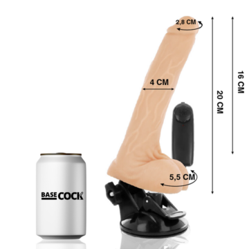 BASECOCK - VIBRATORE TELECOMANDO NATURALE REALISTICO CON TESTICOLI 20 CM - immagine 2