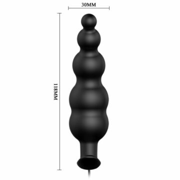 PRETTY LOVE - PLUG ANALE IN SILICONE EXTRA STIMOLAZIONE E 12 MODALIT DI VIBRAZIONE NERO - immagine 5
