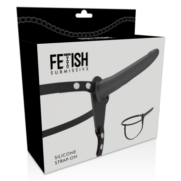 FETISH SUBMISSIVE ARNÉS SILICONA NEGRO 15CM - immagine 5