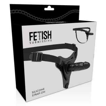 FETISH SUBMISSIVE ARNÉS SILICONA NEGRO REALISTIC 15 CM - immagine 5