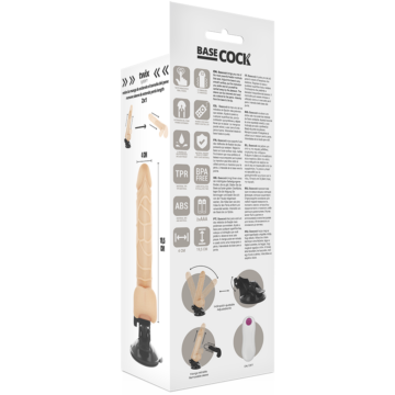 BASECOCK - VIBRATORE REALISTICO TELECOMANDO NATURALE CON TESTICOLI 19,5CM - immagine 5