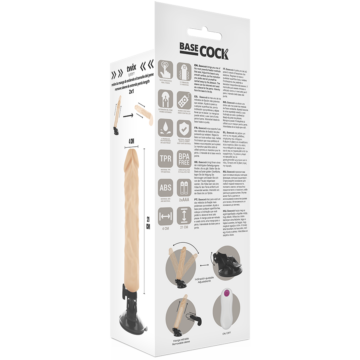 BASECOCK - VIBRATORE REALISTICO TELECOMANDO NATURALE 21CM - immagine 5