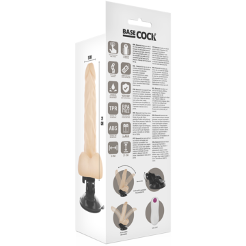 BASECOCK - VIBRATORE ARTICOLABILE TELECOMANDO NATURALE 21 CM - immagine 5
