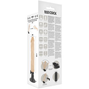 BASECOCK - VIBRATORE REALISTICO TELECOMANDO NATURALE 21 CM - immagine 5