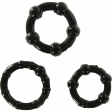SEVEN CREATIONS – SET DI TRE ANELLI PER PENE NERI