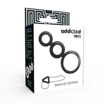 ADDICTED TOYS ANELLI SET PER PENE SCURO TPR - immagine 4