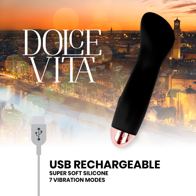 DOLCE VITA - VIBRATORE RICARICABILE ONE BLACK 10 VELOCITÀ - immagine 5