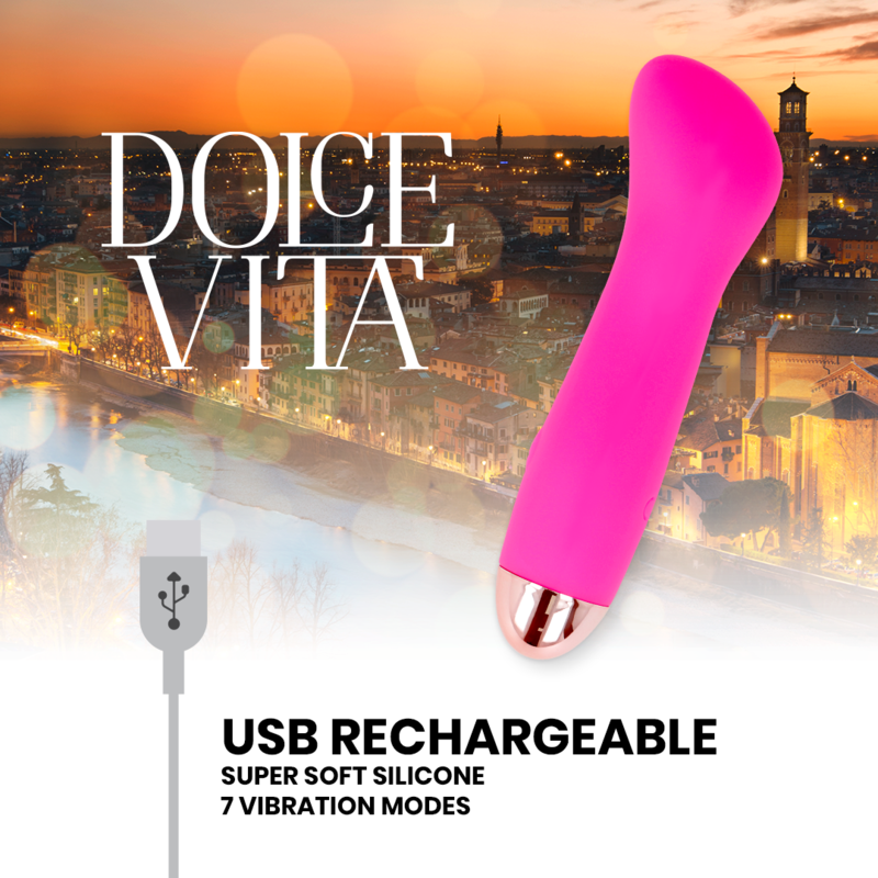 DOLCE VITA - VIBRATORE RICARICABILE ONE ROSA 7 VELOCITÀ - immagine 5