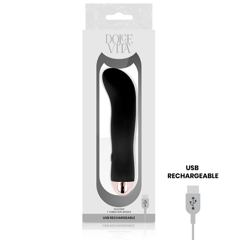 DOLCE VITA - VIBRATORE RICARICABILE DUE NERO 7 VELOCITÀ - immagine 4