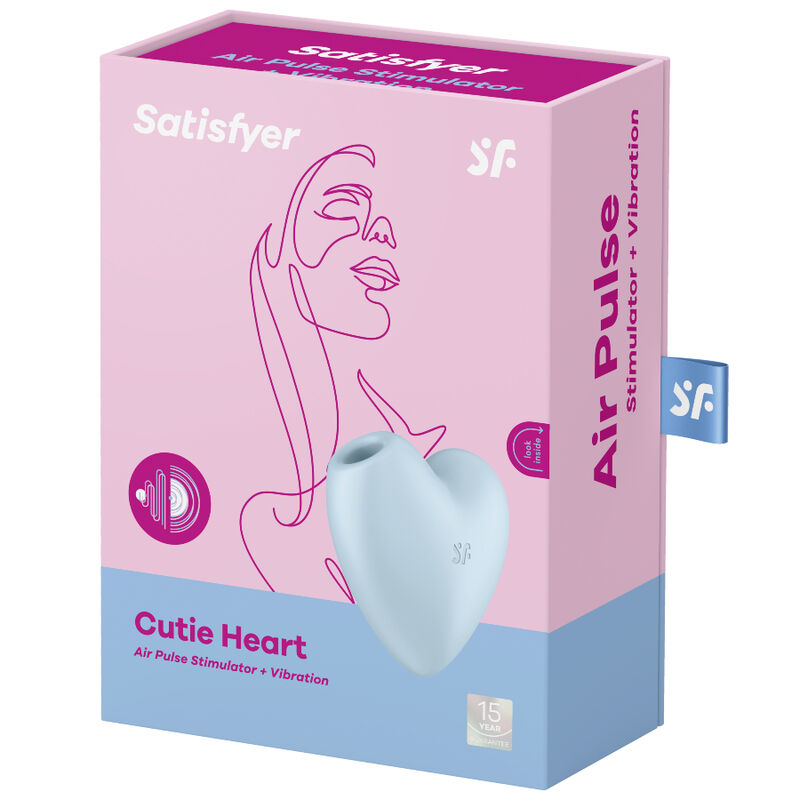 SATISFYER CUTIE CUORE STIMOLATORE E VIBRATORE - BLU - immagine 4