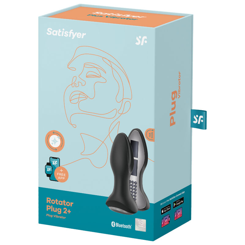 SATISFYER ROTATOR PLUG 2+ VIBRATING PLUG APP - BLACK - immagine 5