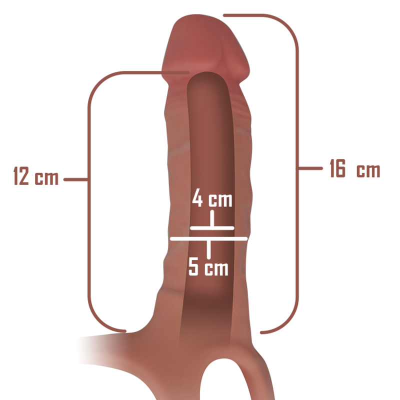 INTENSE - IMBRACATURA CAVA CON DILDO IN SILICONE 16 X 3,5 CM - immagine 4