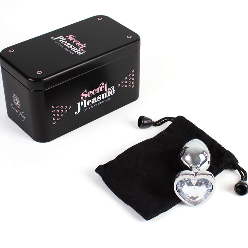 SECRETPLAY - TAPPO IN METALLO CUORE DI CRISTALLO TRASPARENTE TAGLIA PICCOLA 7 CM - immagine 4