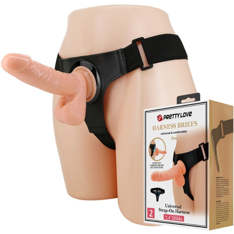 Pretty Love – Imbragatura Slip con Dildo Tom 20 CM
