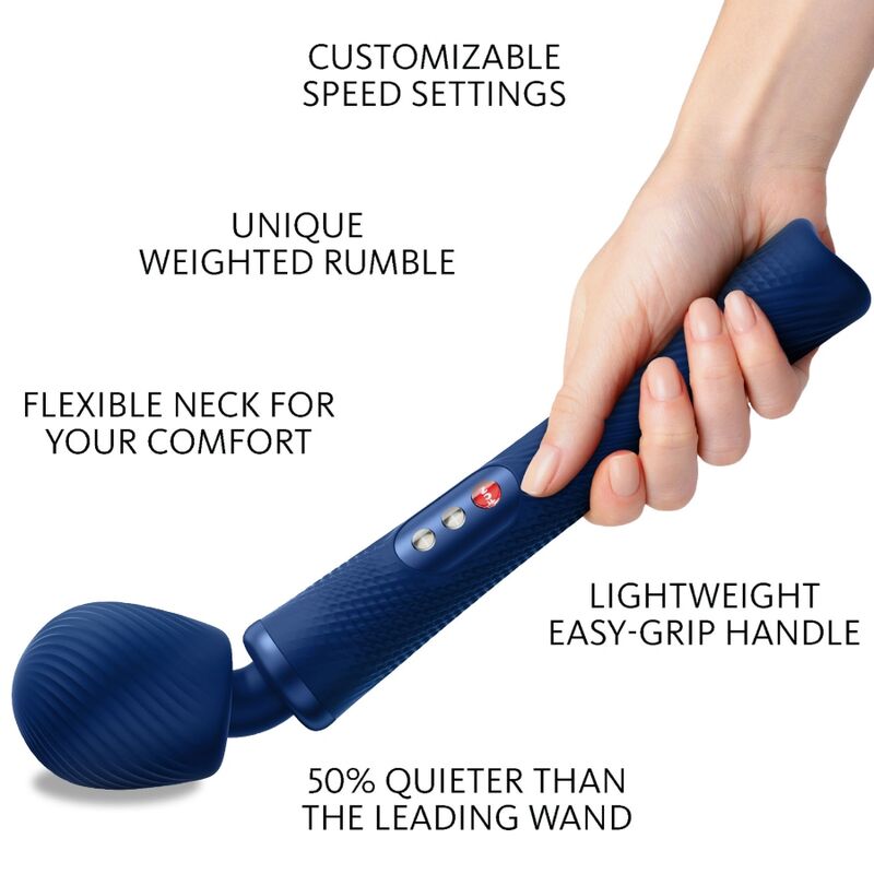 FUN FACTORY - VIM SILICONE RECHARGEABLE VIBRATING WEIGHTED RUMBLE WAND MIDNIGHT BLUE - immagine 2