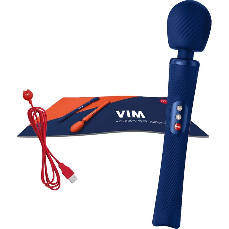 FUN FACTORY - VIM SILICONE RECHARGEABLE VIBRATING WEIGHTED RUMBLE WAND MIDNIGHT BLUE - immagine 5