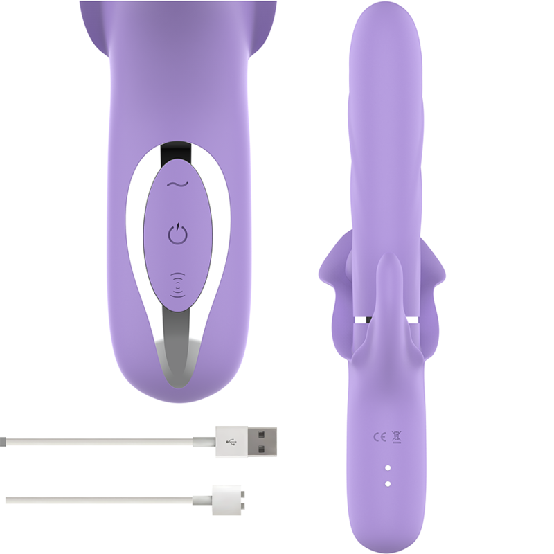 INTENSE - VIBRATORE MULTIFUNZIONE RICARICABILE BILLIE ASPIRANTE E PULSANTE VIOLA - immagine 4