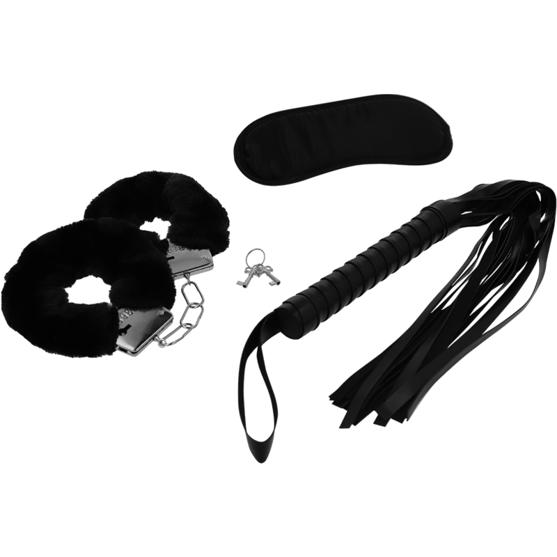 INTENSE - FETISH PLAYSET EROTICO 1 CON MANETTE, MASCHERA CIECA E FLOGGER - immagine 2