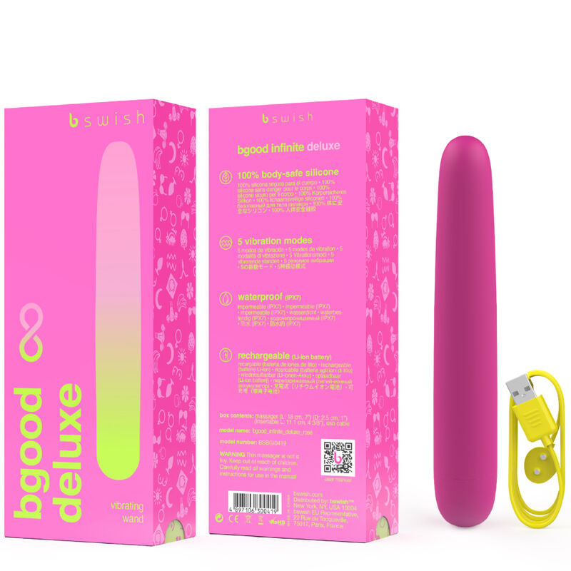 B SWISH - BGOOD INFINITE DELUXE VIBRATORE RICARICABILE IN SILICONE ROSA - immagine 3