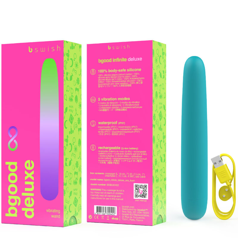 B SWISH - BGOOD INFINITE DELUXE VIBRATORE RICARICABILE IN SILICONE BLU - immagine 3