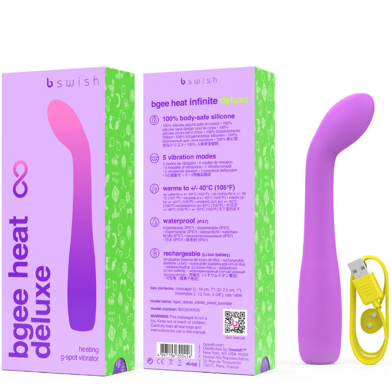 B SWISH - BGEE HEAT INFINITE DELUXE VIBRATORE RICARICABILE LAVANDA SILICONE - immagine 3