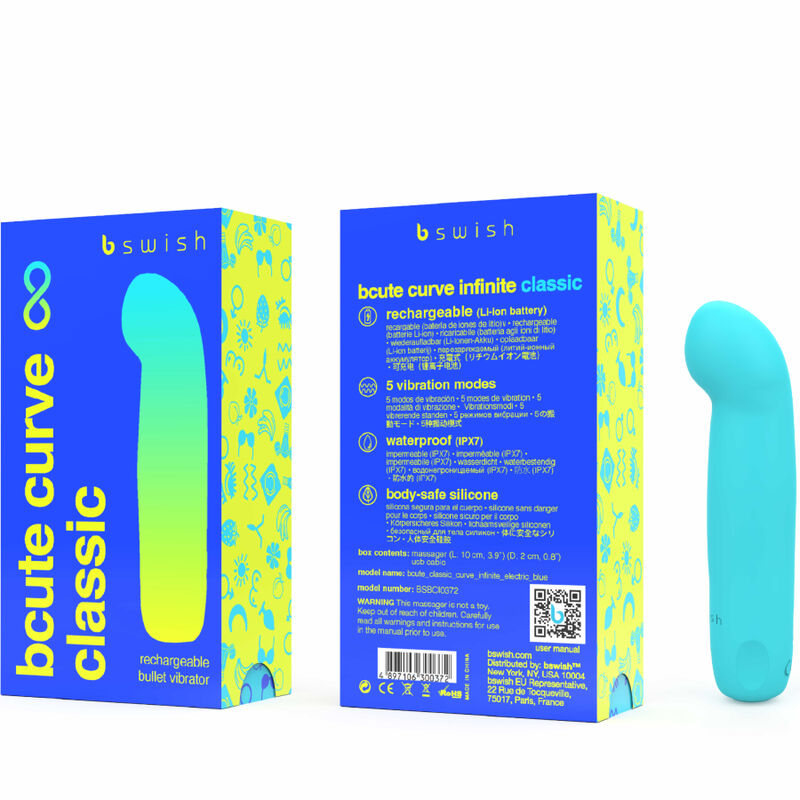 B SWISH - BCUTE CURVE INFINITE CLASSIC VIBRATORE RICARICABILE IN SILICONE BLU - immagine 3