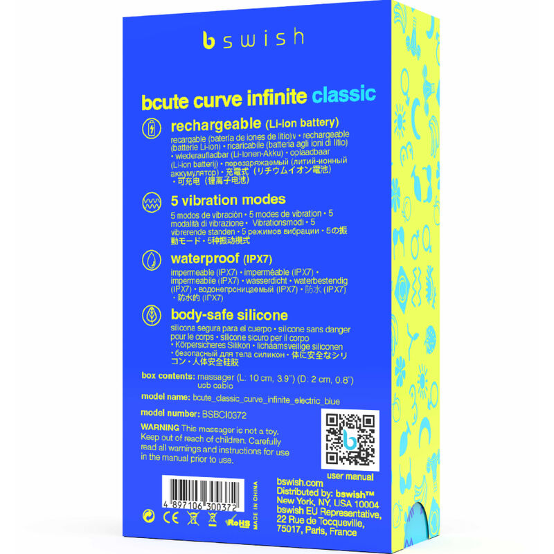 B SWISH - BCUTE CURVE INFINITE CLASSIC VIBRATORE RICARICABILE IN SILICONE BLU - immagine 5