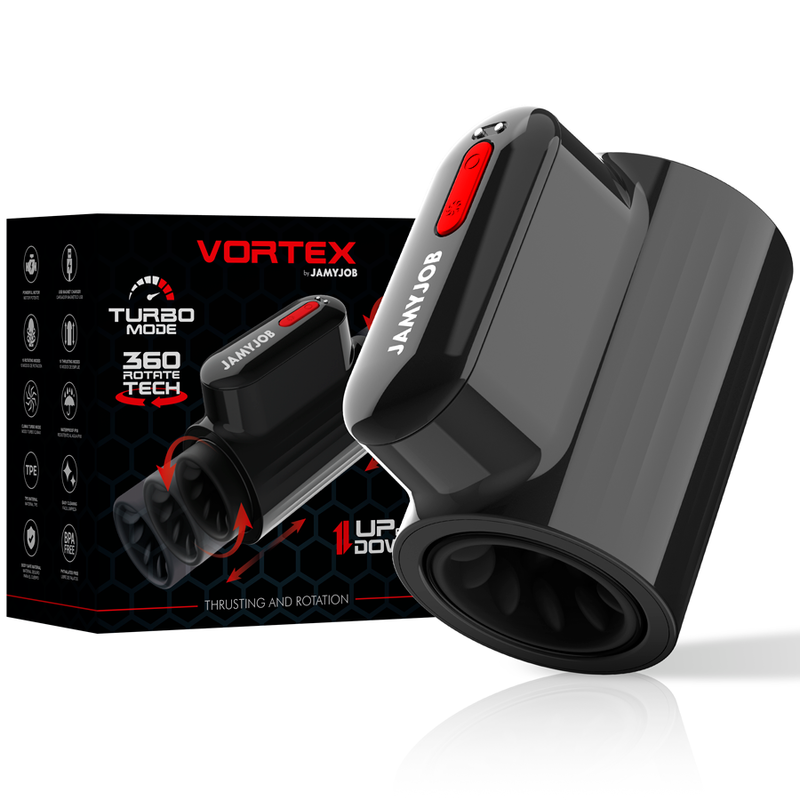 JamyJob Vortex- Masturbatore Turbo con 10 modalità di Spinta e Rotazione A 360