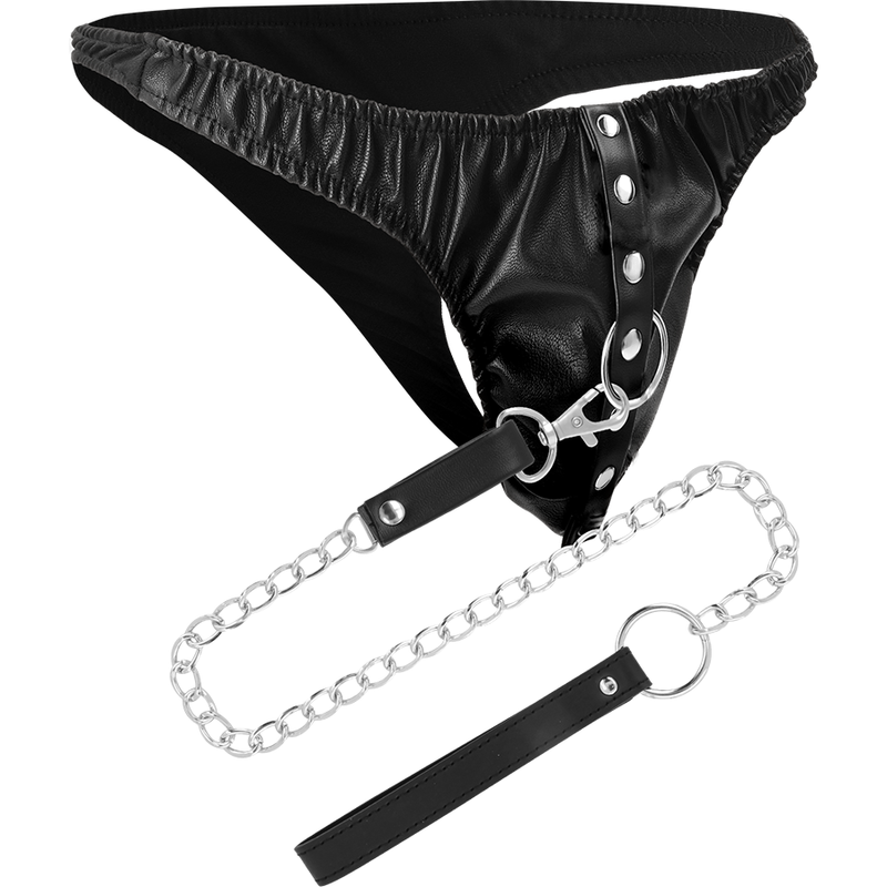 DARKNESS BLACK UNDERPANTS WITH LEASH - immagine 3