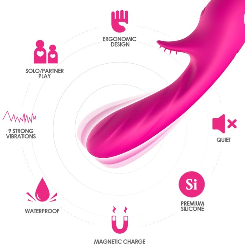 ARMONY - VIBRATORE ROMANCE CON STIMOLATORE FUCSIA - immagine 3