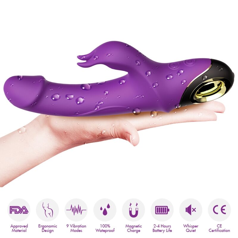 ARMONY - METEROR DILDO VIBRATORE CONIGLIO VIOLA - immagine 3