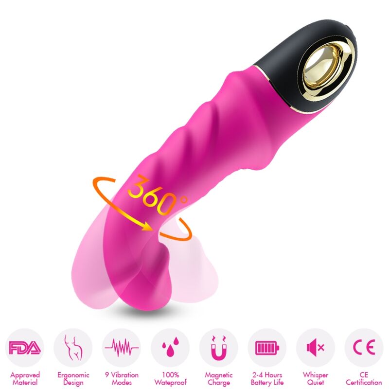 ARMONY - JOYBLADE DILDO VIBRATORE ROTATORE FUCSIA - immagine 3
