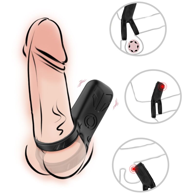 ARMONY - VIBRATORE DOPPIO ANELLO NERO - immagine 2
