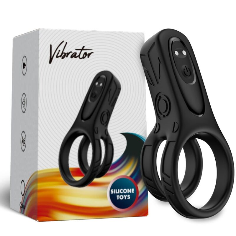 ARMONY - VIBRATORE DOPPIO ANELLO NERO - immagine 4