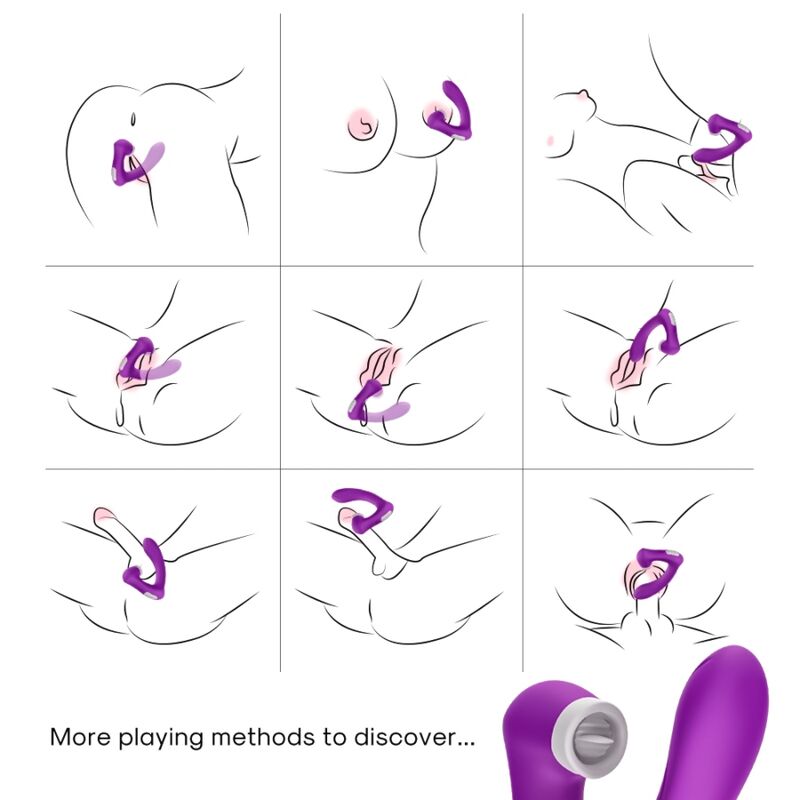 ARMONY - SECRETKISS LECCATO CLIT VIBRANTE E VIBRATORE CURVO VIOLA - immagine 4
