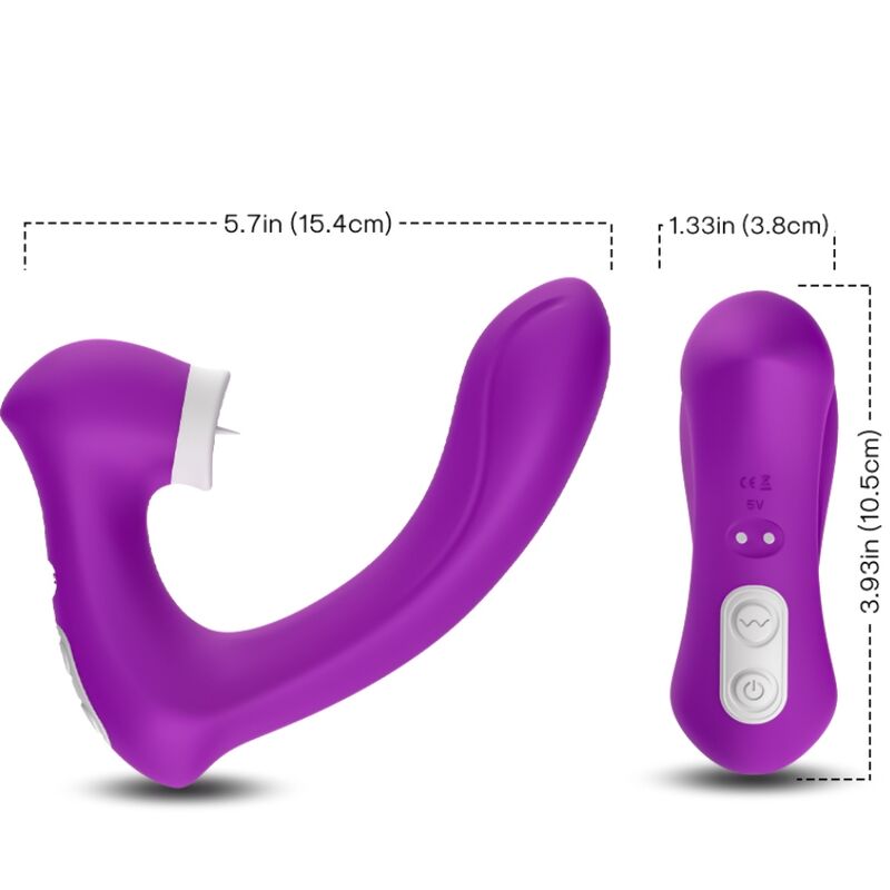 ARMONY - SECRETKISS LECCATO CLIT VIBRANTE E VIBRATORE CURVO VIOLA - immagine 3